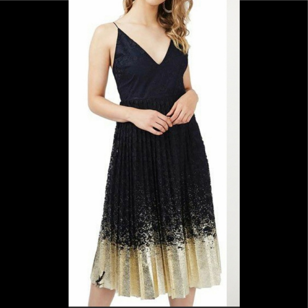 NWOT Topshop ombré metallic lace midi dress size 4